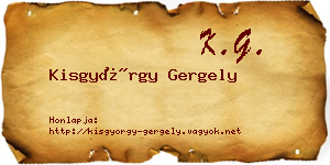 Kisgyörgy Gergely névjegykártya